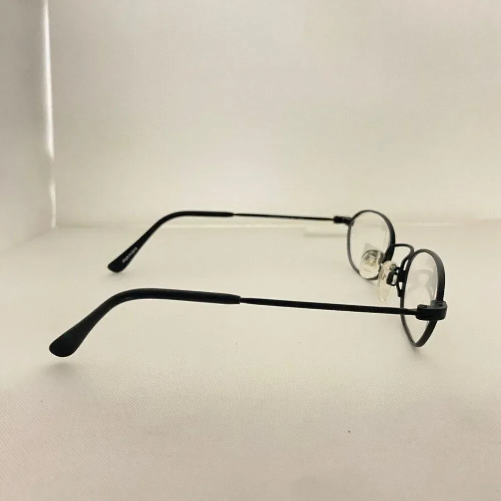 #5785 Flexon Marchon Kids All Black Circular Thin Metal Eyeglass Frames  41-19-1